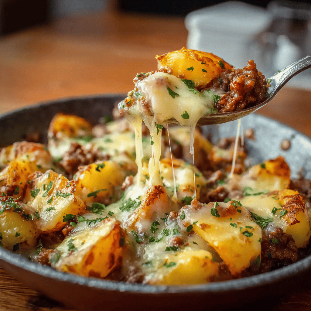 One-Pan Creamy Meat & Potato Skillet