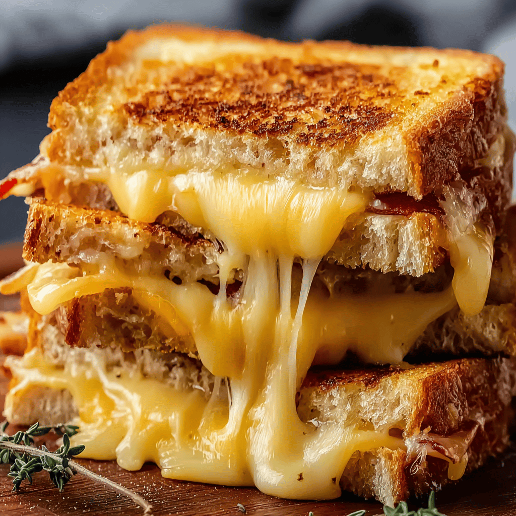 Triple Cheese Bacon Explosion Sandwich