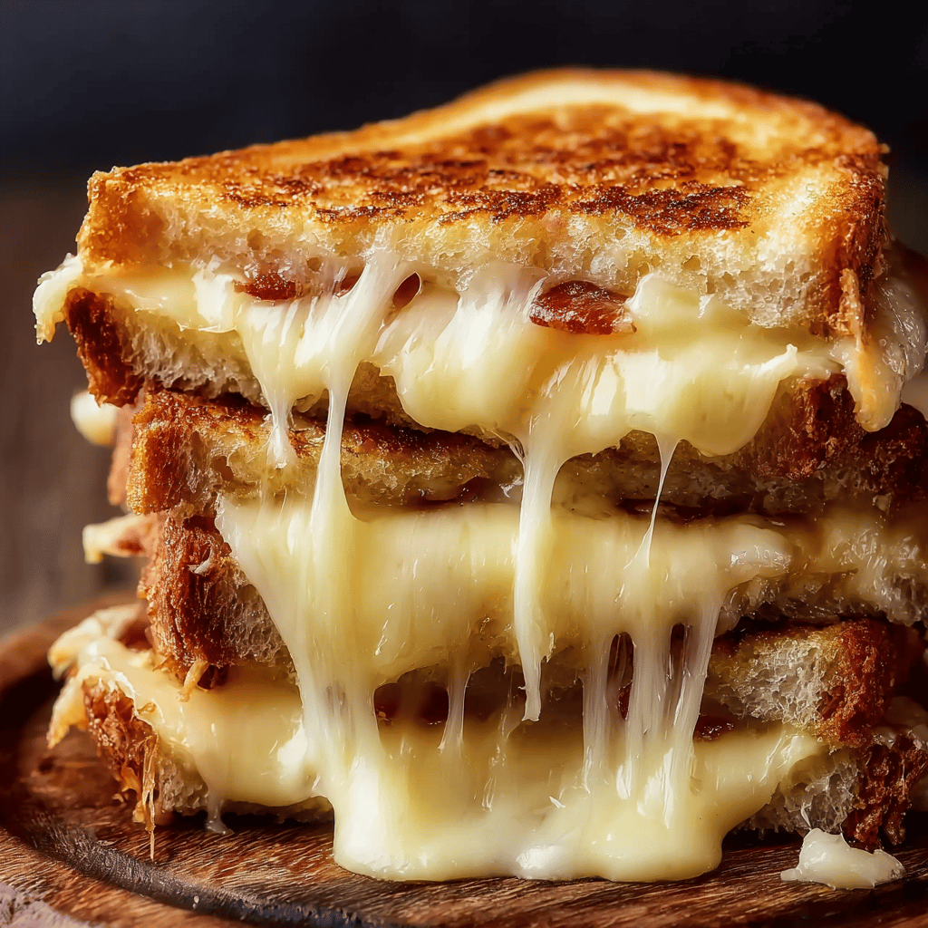 Triple Cheese Bacon Explosion Sandwich