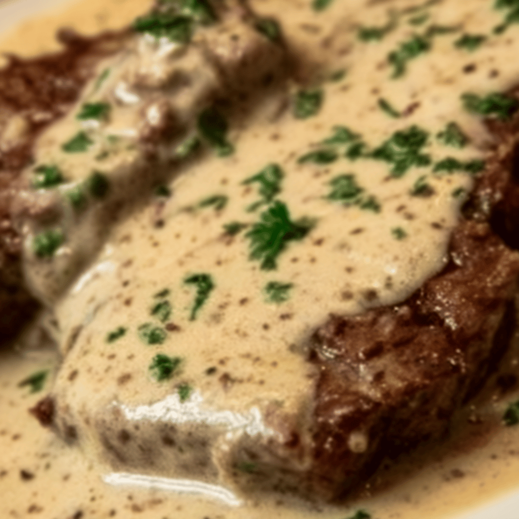 Juicy Steak with Creamy Garlic Sauce