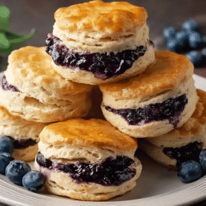 Biscuits with Juicy Blueberries