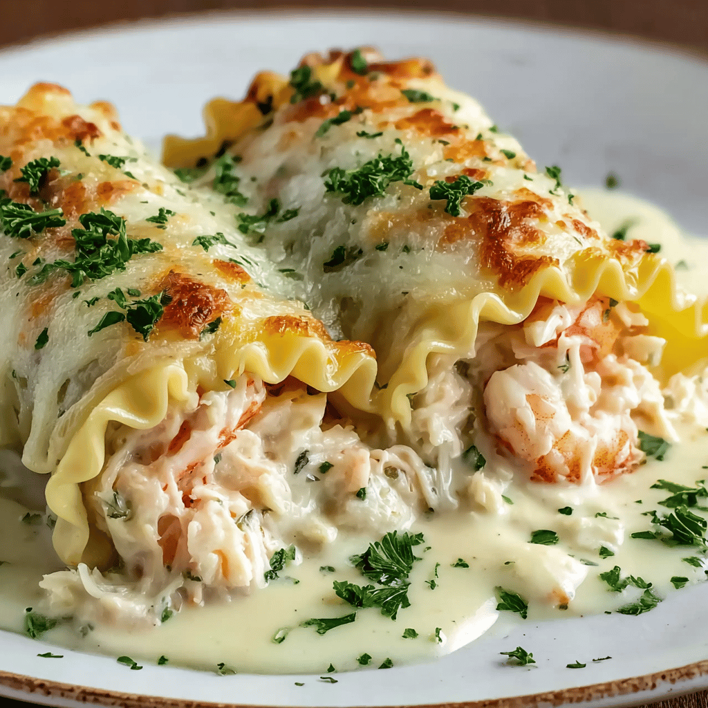 Seafood Lasagna Rolls
