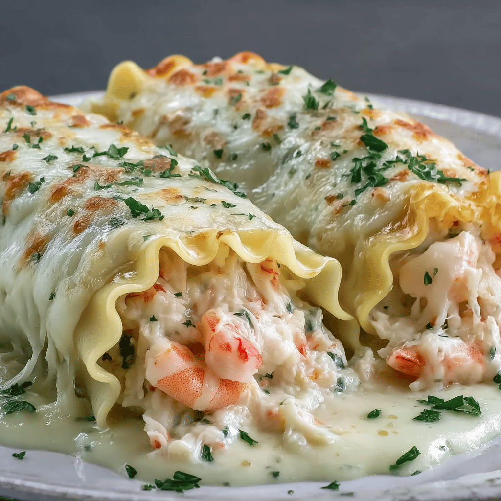 Seafood Lasagna Rolls