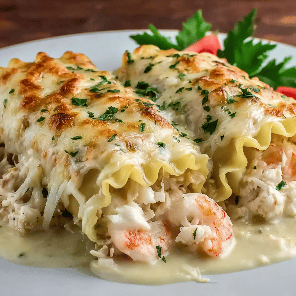 Seafood Lasagna Rolls