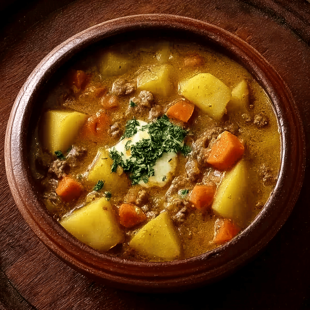 Cheesy Hamburger Potato Soup