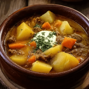 Cheesy Hamburger Potato Soup