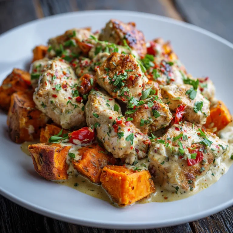 Creamy Cajun Chicken Sweet Potatoes