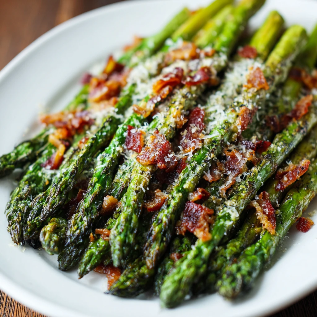 Roasted Parmesan Asparagus with Bacon
