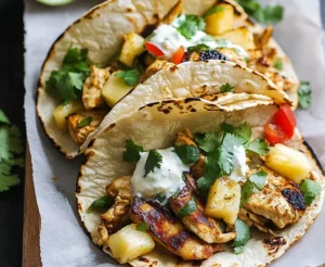 Chipotle Pineapple Chicken Tacos