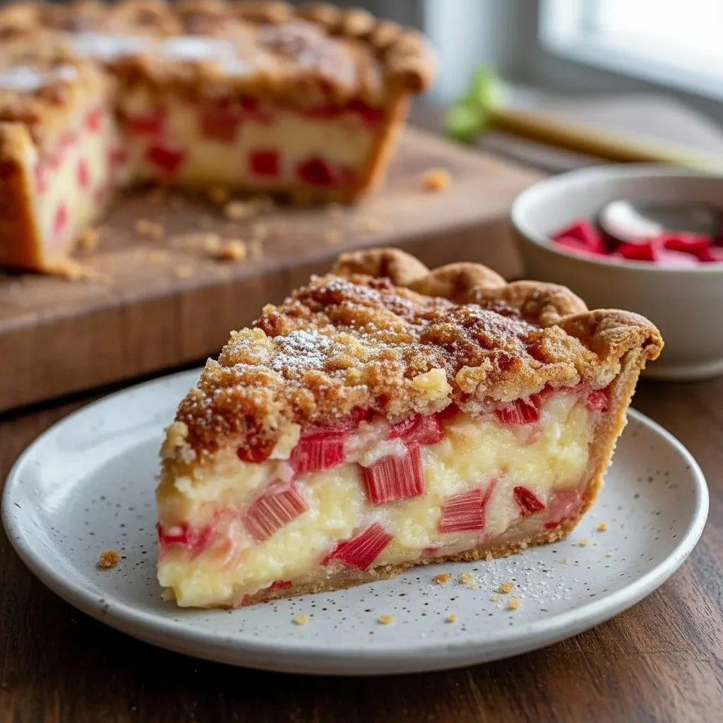 4 must-try summer treats - Classic Old Fashioned Rhubarb Custard Pie Recipe Easy Homemade Flaky Butter Crust