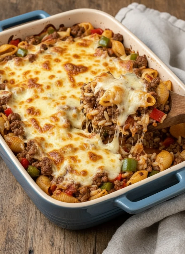 Cheesy Beef and Pasta Bake